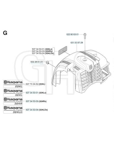 Husqvarna 324Ldx - Cylinder Cover