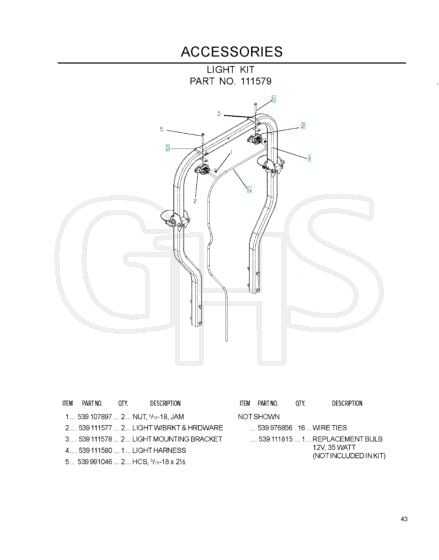 Husqvarna Iz5223 - Headlights