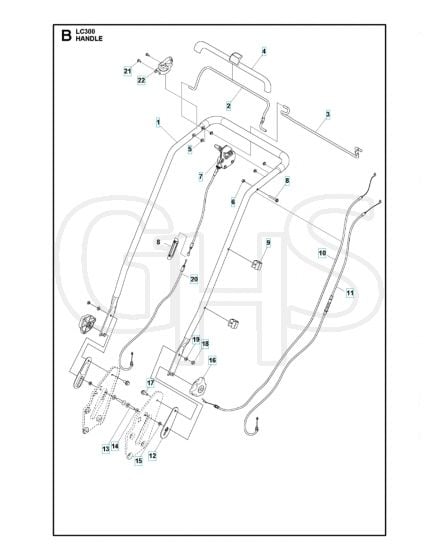 Husqvarna LC347VI - Handle