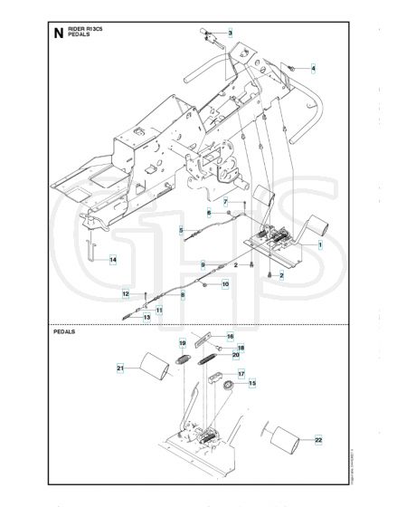 Husqvarna R13 C5 - Pedals