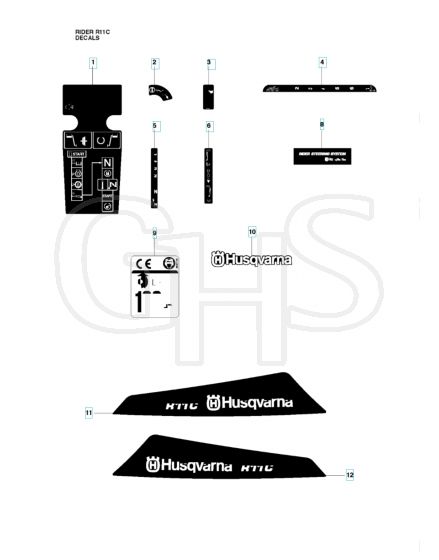 Husqvarna RIDER 11C - Decals