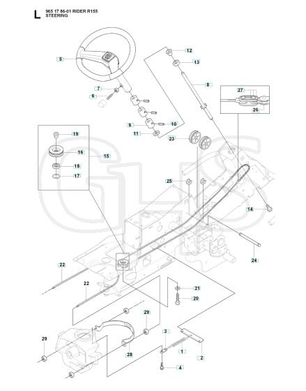 Husqvarna RIDER 155 - Steering