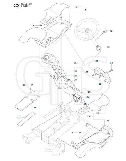 Husqvarna RIDER 15V2 - Cover