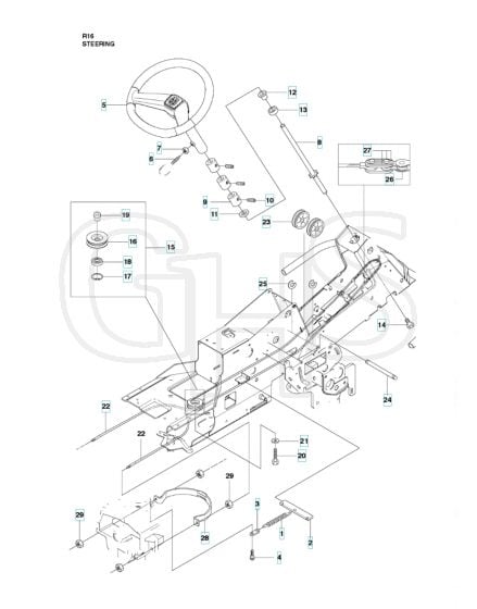 Husqvarna RIDER 16 - Steering