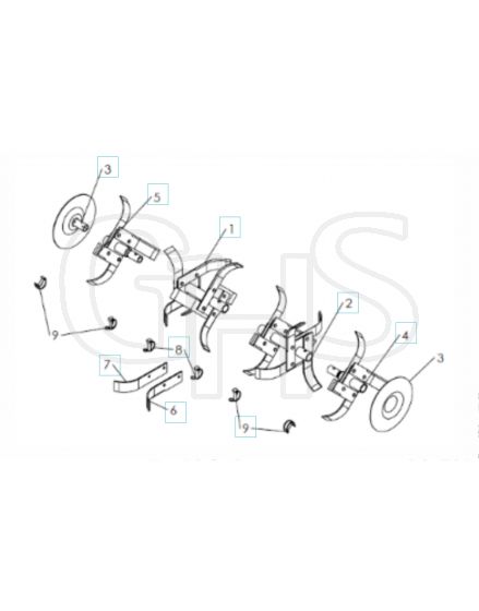 Husqvarna TF435 - Tine Assembly