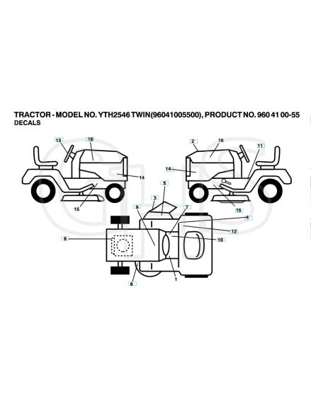 Husqvarna Yth2546 Twin - Decals