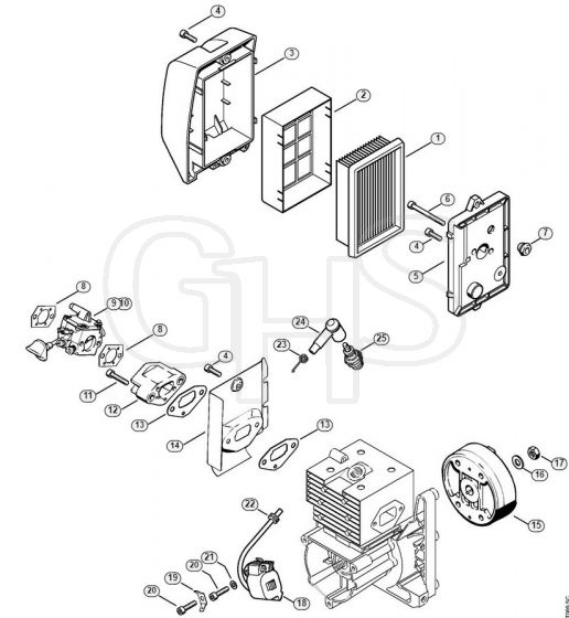 Genuine Stihl SR5600 / C - Air filter, Ignition system