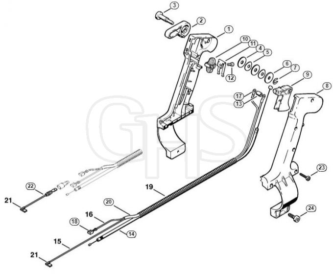 Genuine Stihl BR420 / K - Control handle (46.2001)