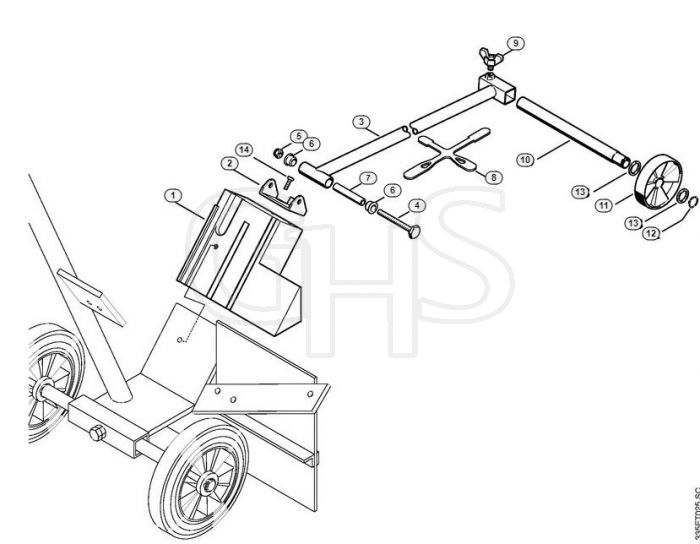 Genuine Stihl TS360 / N - Cutquik cart, Guide wheel kit