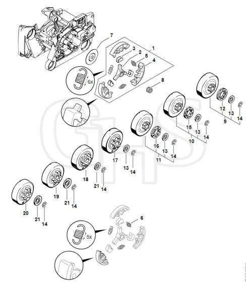 Genuine Stihl MS660 / E - Clutch, Chain sprocket