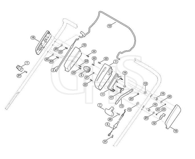 Genuine Stihl RL540.0 / A - Handle upper part