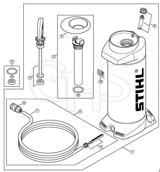 Genuine Stihl TS360 / Q - Pressurized water tank