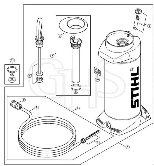 Genuine Stihl TS400 / U - Pressurized water tank