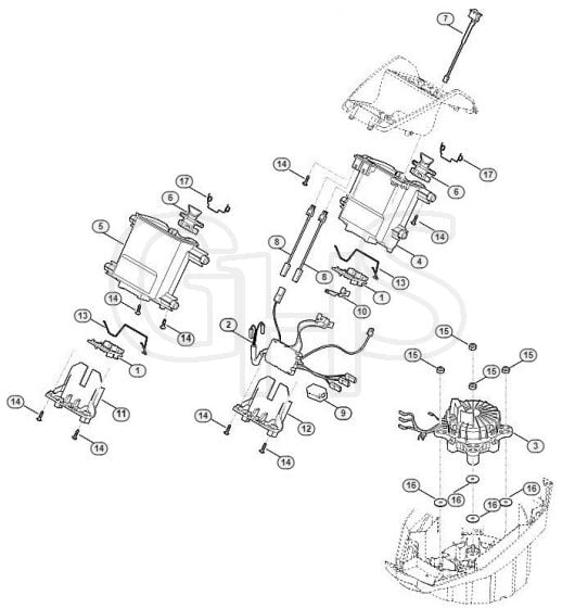 Genuine Stihl MVP850 / C - Battery bracket, electronics, motor