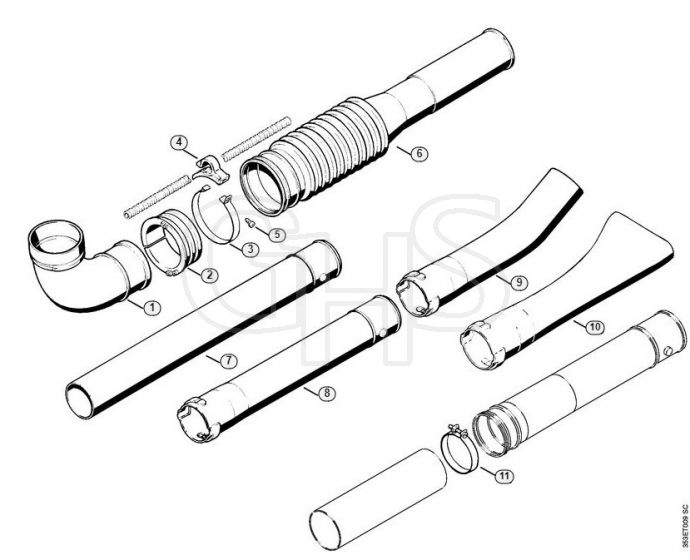 Genuine Stihl BR400 / H - Pleated Hose, Blower Tube