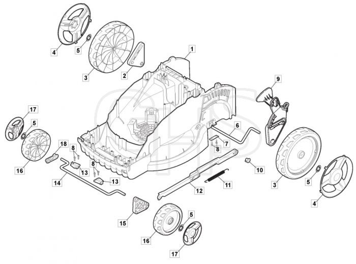 PRINCESS 38 Li Kit - 2021-2022 - 294386263/M21 - Mountfield Rotary Mower Height Adjusting Diagram