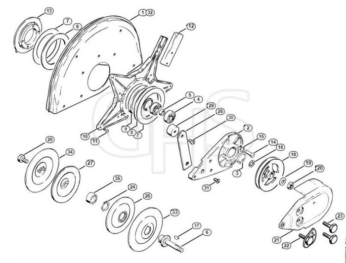 Genuine Stihl TS350 / X - Support with guard (38.1995)