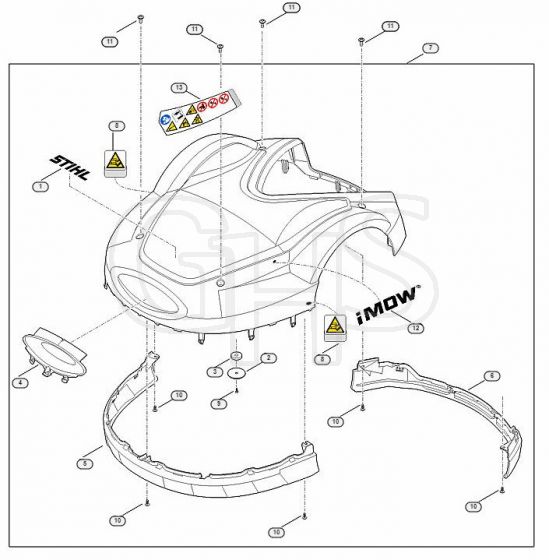 Genuine Stihl RMI632.1 / A - Machine cover