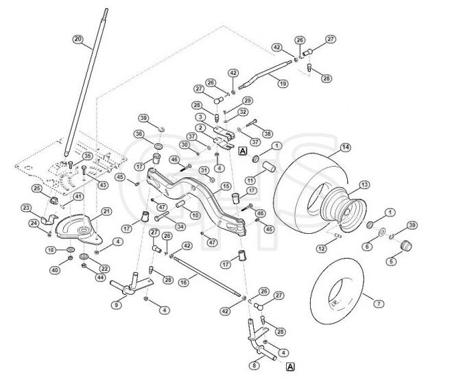 Genuine Stihl RT5097.0 C / E - Steering, front wheel