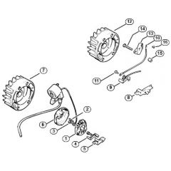 Genuine Stihl 010 AV / N - Ignition system (27.86), (25.84), (27.83)