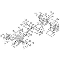 Genuine Stihl 015 AV / A - Crankcase, Piston