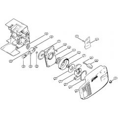 Genuine Stihl 015 AV / C - Chain sprocket cover, Chain sprocket, Oil pump