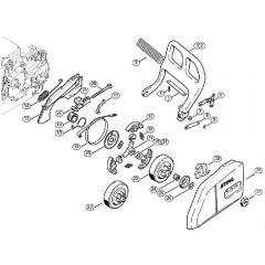 Genuine Stihl 018 C / E - Hand guard, Chain brake