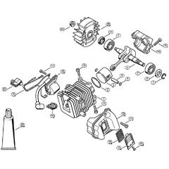 Genuine Stihl 019 T / A - Cylinder with piston, Ignition system