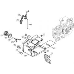 Genuine Stihl 020 1129 / D - Tank housing 020