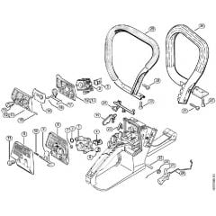 Genuine Stihl 024 WB / J - Air filter, Throttle control