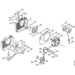 Genuine Stihl 028 / F - Rewind starter (Pawl), Ignition system (Electronic)