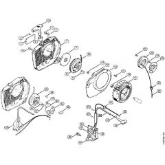 Genuine Stihl 028 WB / F - Rewind starter (Pawl), Ignition system (Electronic)