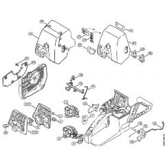 Genuine Stihl 034 / L - Air filter, Throttle control