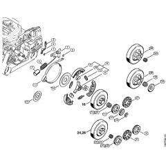 Genuine Stihl 036 / E - Chain brake, Clutch