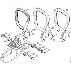 Genuine Stihl 036 / J - AV system, Handlebar