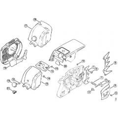 Genuine Stihl 038 M / P - Chain tensioner, Carburetor box cover