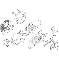 Genuine Stihl 038 / P - Chain tensioner, Carburetor box cover