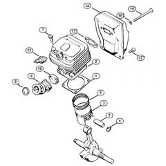 Genuine Stihl 042 / B - Cylinder, Muffler