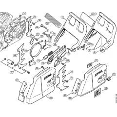 Genuine Stihl 046 / E - Chain brake, Chain sprocket cover