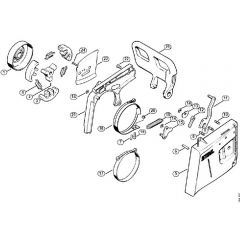 Genuine Stihl 051 / E - Chain brake, Chain sprocket cover