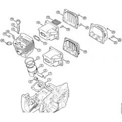 Genuine Stihl 084 / B - Cylinder, Muffler