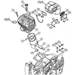 Genuine Stihl 088 / B - Cylinder, Muffler