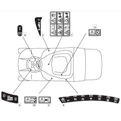 1228H - 2008 - 299991233/M08 - Mountfield Ride On Mower Labels Diagram