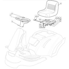 1228H - 2008 - 299991233/M08 - Mountfield Ride On Mower Seat Diagram