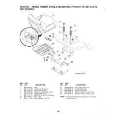 Husqvarna 2748Gls - Seat