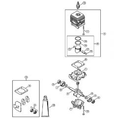 Genuine Stihl BG46 DZ / A - Crankcase, Cylinder