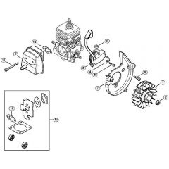 Genuine Stihl BG50 / B - Ignition system, Muffler