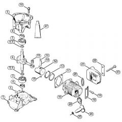 Genuine Stihl BG60 / A - Crankcase, Cylinder, Muffler