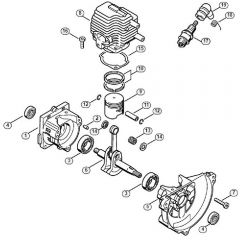 Genuine Stihl BG72 / A - Crankcase, Cylinder