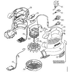 Genuine Stihl BGE81 / A - BGE 71: Electric motor, Fan housing